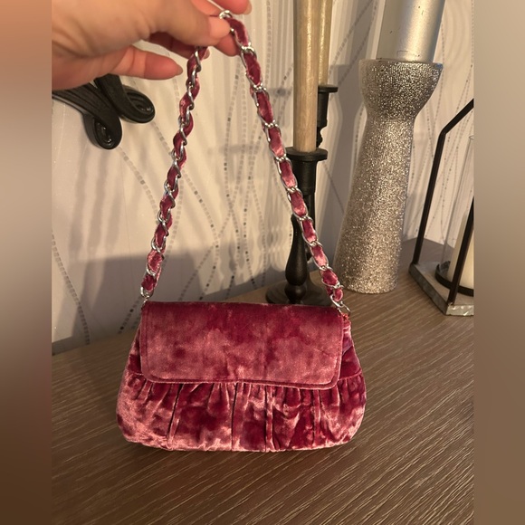 Pink / dusty rose Velvet Women's small purse/bag - Romag brand - Picture 1 of 8